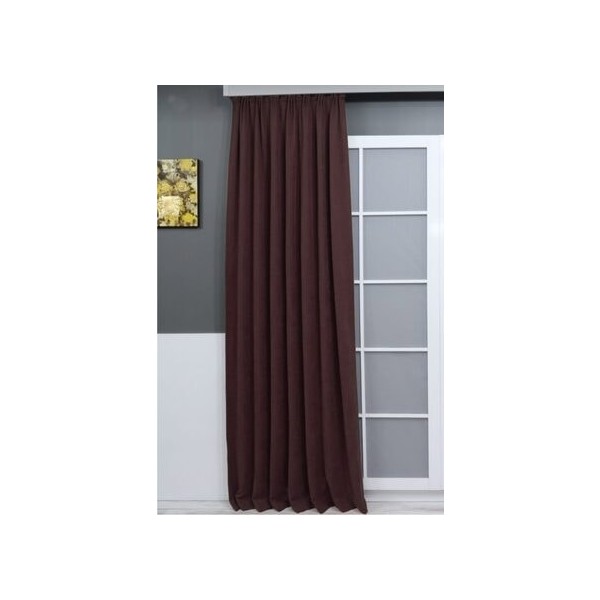 Tül Evi Petek Kadife Dokulu Fon Perde Düz Dikişli Ekstrafor Büzgü 1.sınıf Kalite - Koyu Kahverengi - 140 x 260 cm Perde Fiyatı
