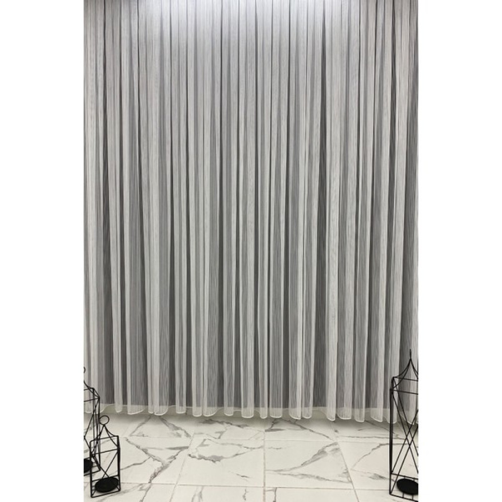 Tül Shop Petek Üstü Çizgili Salon ve Misafir Odalarına Uygun Orta Pile Zarif Tül Perde - Kırık Beyaz - 100 x 200 cm Tül Perde Fiyatı