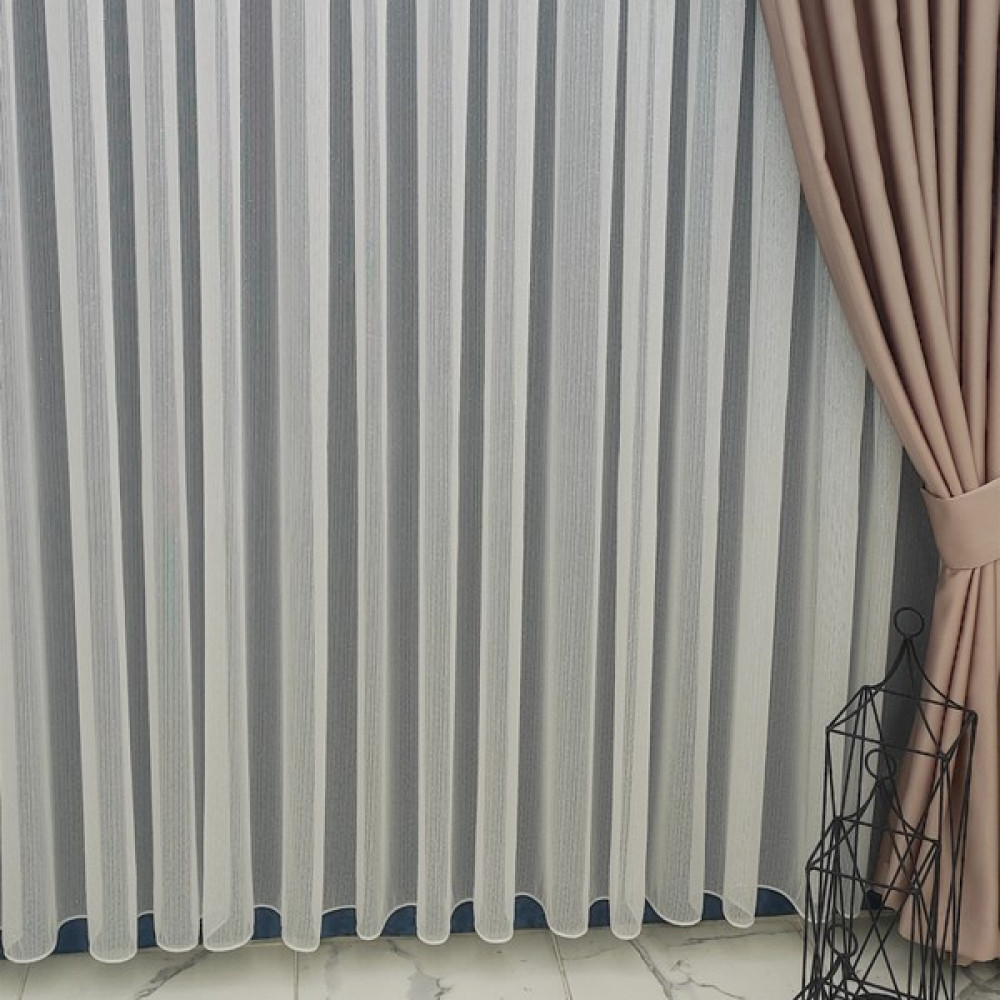 Tül Shop Tül Perde Işıltı Serisi Yeni Sezon Kaliteli Tok Kumaş Ütü Sevmez Tül Perde 1x2 Seyrek Pileli Tül Perde - 100 x 250 cm - Kırık Beyaz Tül Perde Fiyatı