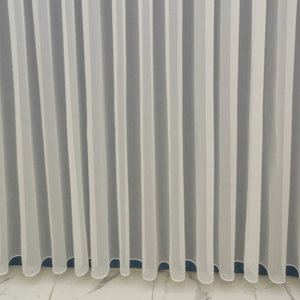 Tül Shop Tül Perde Kendisinden Çizgili Detaylı Yeni Sezon Düz Sade Kullanışlı Tül Perde 1x3 Sık Pileli Tül Perde - 100 x 250 cm - Kırık Beyaz Tül Perde Fiyatı