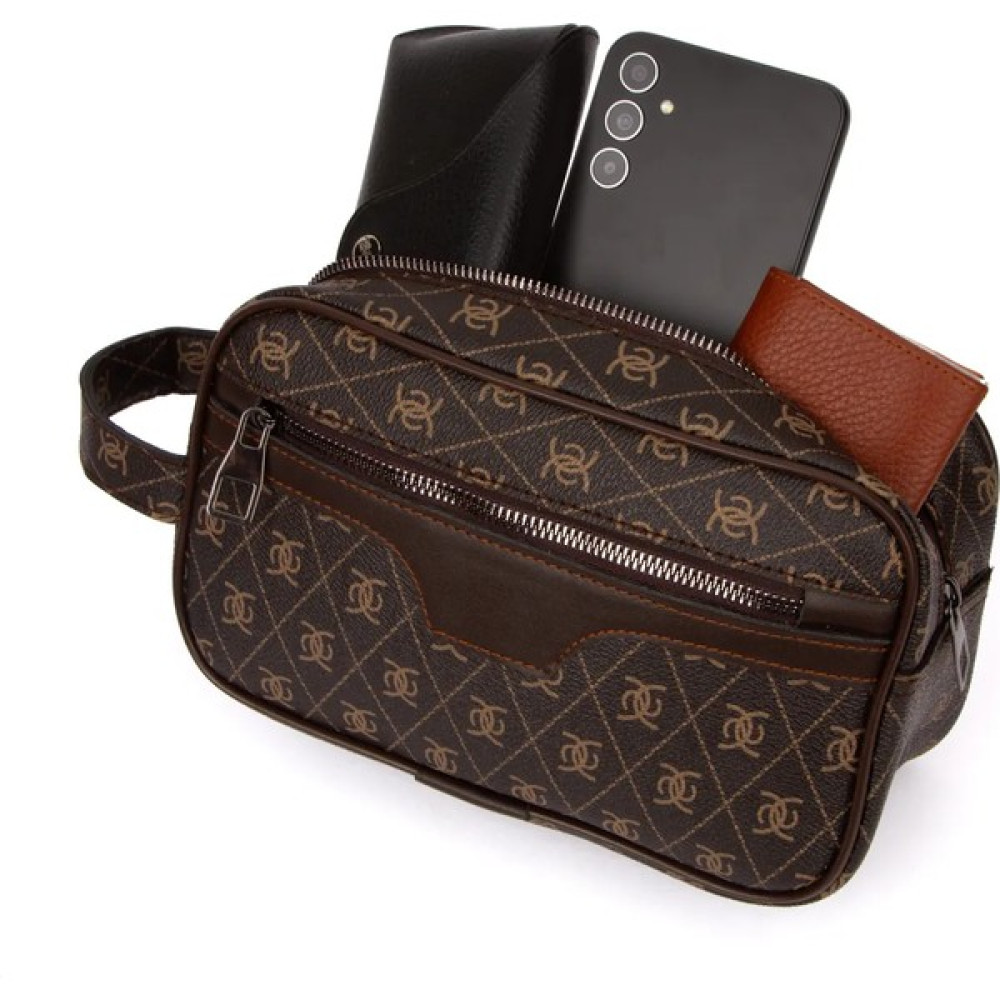 Tuldar Erkek Kahverengi Deri Portföy Clutch Traş Kozmetik Bakım Ve Günlük El Çantası (14X24CM) tul374 Erkek El Çantası Fiyatı
