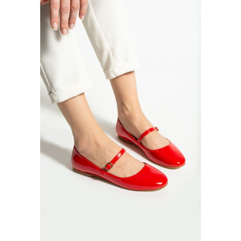 Tulin Shoes Astana Toka Detay Kadın Babet Kırmızı Babetler Fiyatı