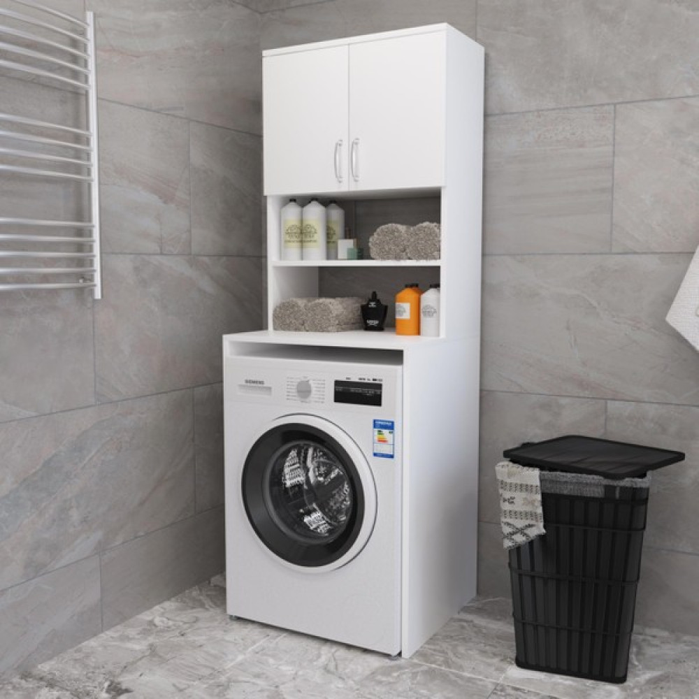 Tulip Life Çok Amaçlı Çamaşır Makinesi Dolabı 3 Raflı Kapaklı Beyaz Dolap, Tlpçmd2 Banyo Dolabı / Mobilyası Fiyatı