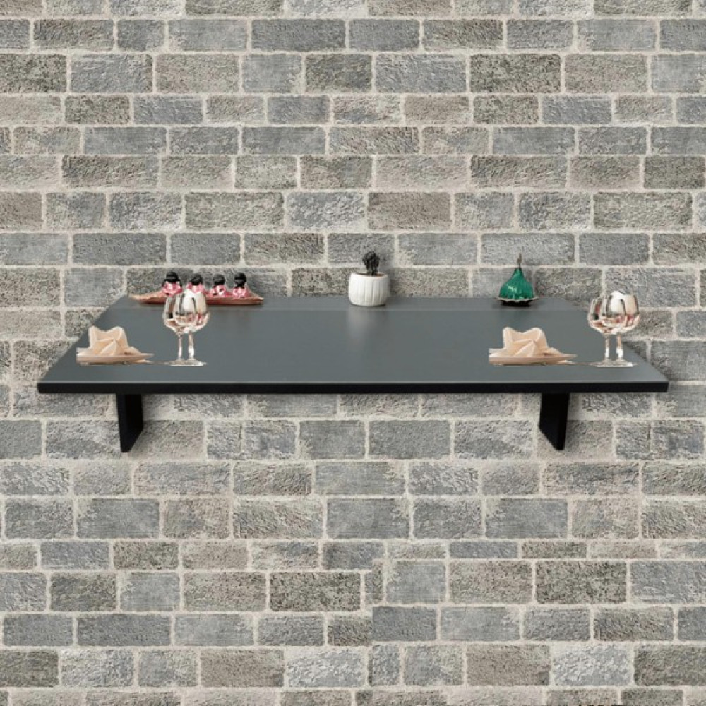 Tulip Life Duvara Monteli Antrasit Raflı Katlanır Portatif Açılır Kapanır Masa 90 x 60 cm Mdf Yemek & Mutfak Masası Fiyatı