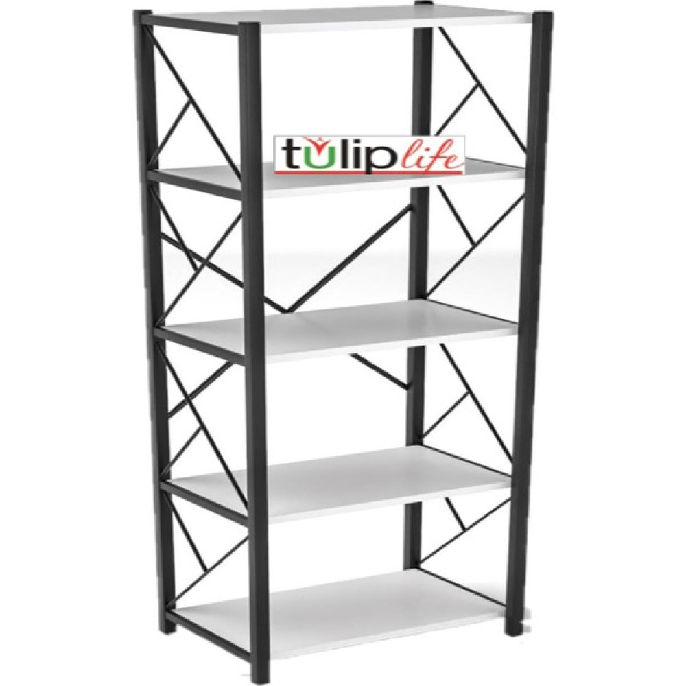 Tulip Life Tuliplife 5 Raflı Dekoratif Metal Beyaz Kitaplık, TLPK05S.B Kitaplık Fiyatı