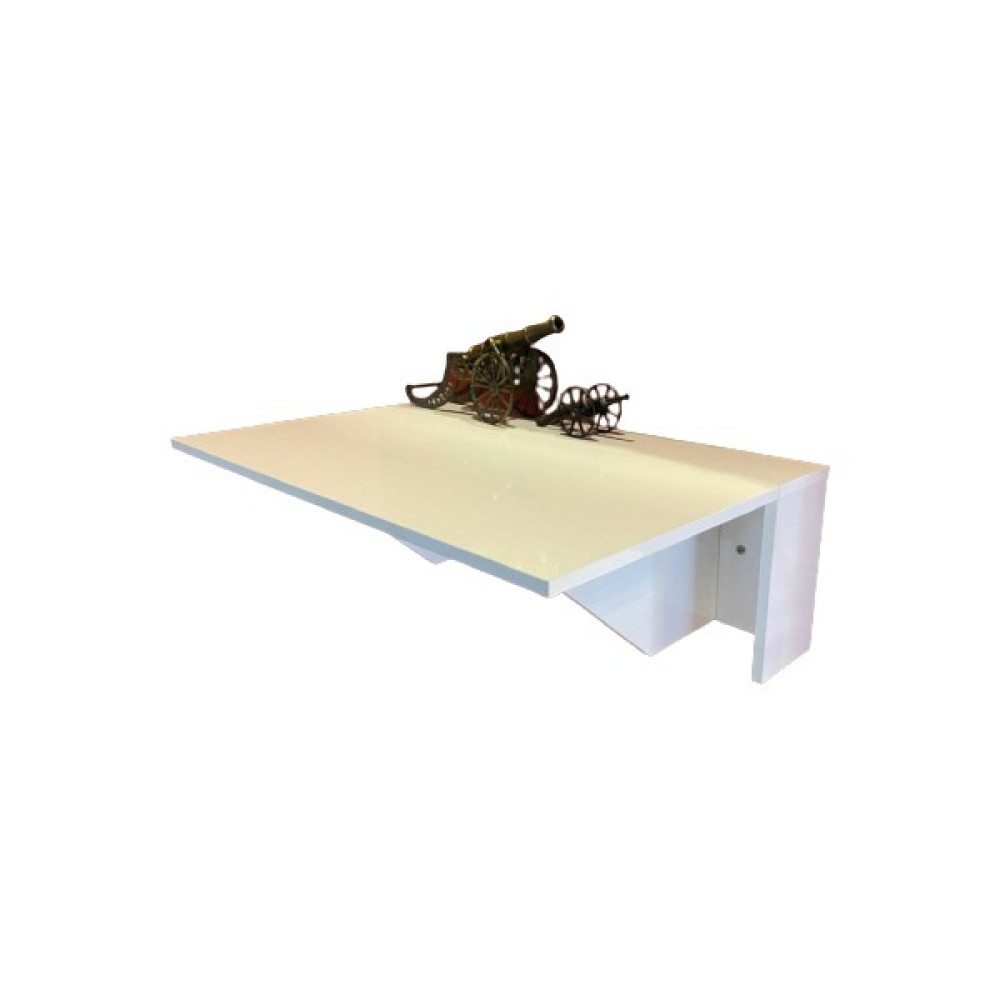 Tulip Life Tuliplife Duvara Monteli Raflı Katlanır Portatif Açılır Kapanır Mdf Masa 90X60 cm - Beyaz - 90 x 60 cm Çalışma Masası Fiyatı