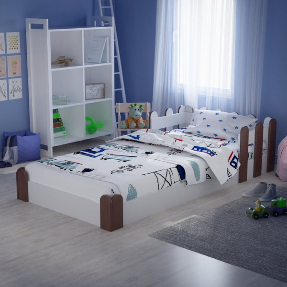 Tulip Life Tuliplife Montessori Karyola Beyaz Rustik Ceviz 90X190 Yatak Uyumlu Oval Kesim Çocuk Yatağı - Fuşya - 90 x 190 cm Karyola Fiyatı