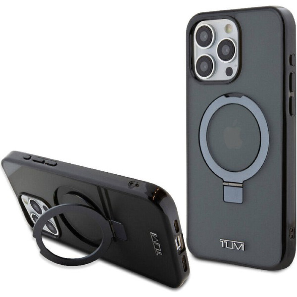 Tumi Apple iPhone 15 Pro Max Tumı Lisanslı Magsafe Özellikli Pc Tpu Metal Logolu Ring Standlı Siyah Cep Telefonu Kılıfı Fiyatı