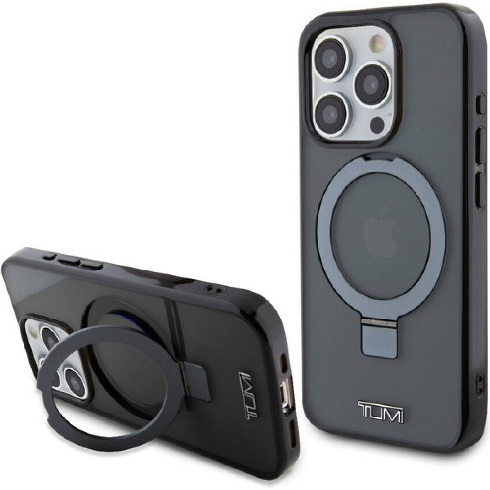 Tumi Apple iPhone 15 Pro Tumı Lisanslı Magsafe Özellikli Pc Tpu Metal Logolu Ring Standlı Siyah Cep Telefonu Kılıfı Fiyatı