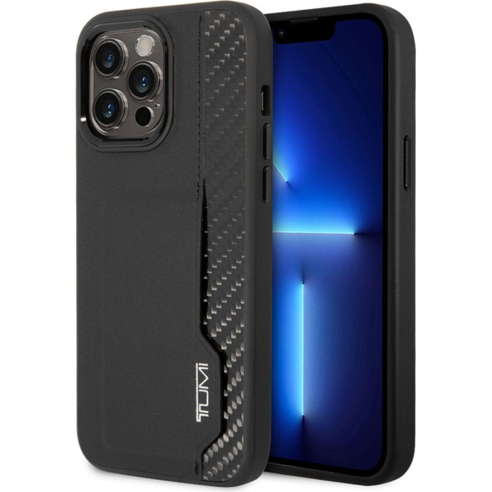 Tumi iPhone 14 Pro Max Uyumlu Kılıf Tumı Deri ve Hakiki Alüminyum Kartlıklı Dizayn Kapak - Siyah Cep Telefonu Kılıfı Fiyatı