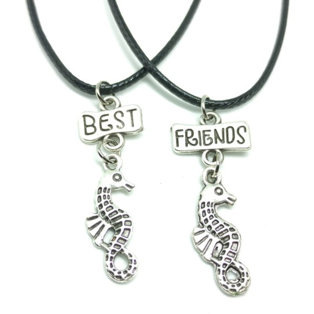 Tuna Takı & Aksesuar Antik Gümüş Kaplama Minimal Deniz Atı Best Friends Bff Arkadaşlık Kolyesi Çocuk Kolye Bijuteri Kolye Fiyatı
