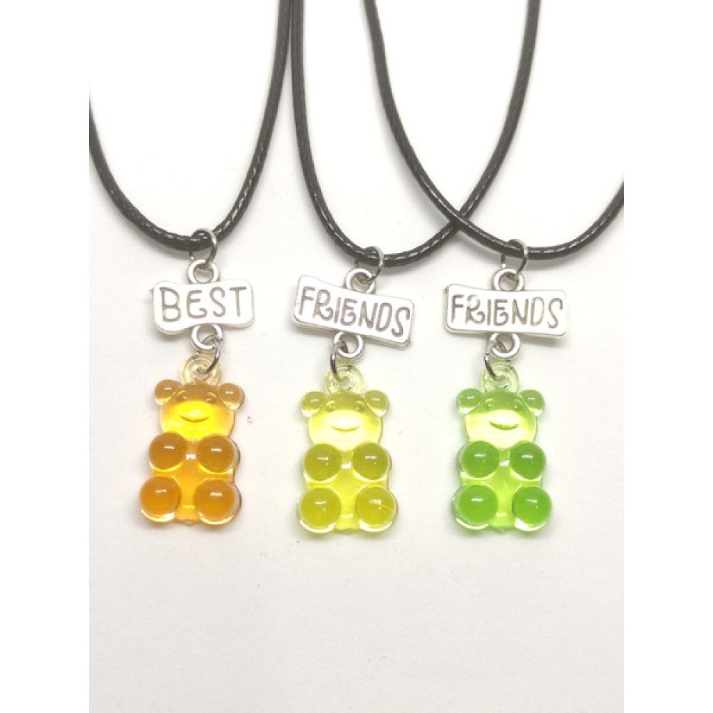 Tuna Takı & Aksesuar Jelibon Ayıcıklar 3'lü Arkadaşlık Bff Best Friends Kolyesi Model 1. Çocuk Genç Kolye. Bijuteri Kolye Fiyatı