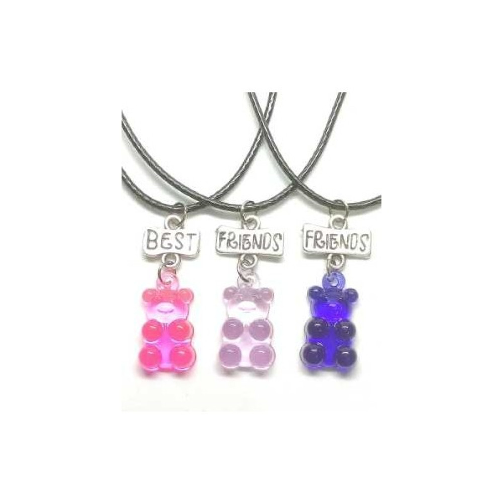 Tuna Takı & Aksesuar Jelibon Ayıcıklar 3'lü Bff Best Friends Arkadaşlık Kolyesi Model 4 Çocuk Kolye Bijuteri Kolye Fiyatı