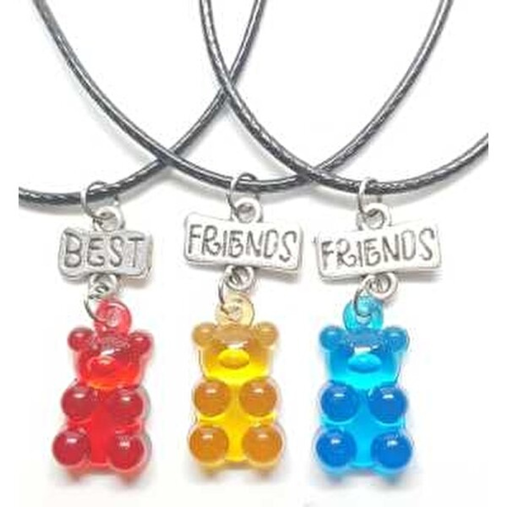 Tuna Takı & Aksesuar Jelibon Ayıcıklar 3'lü Bff Best Friends Arkadaşlık Kolyesi Model 5 Çocuk Kolye Bijuteri Kolye Fiyatı