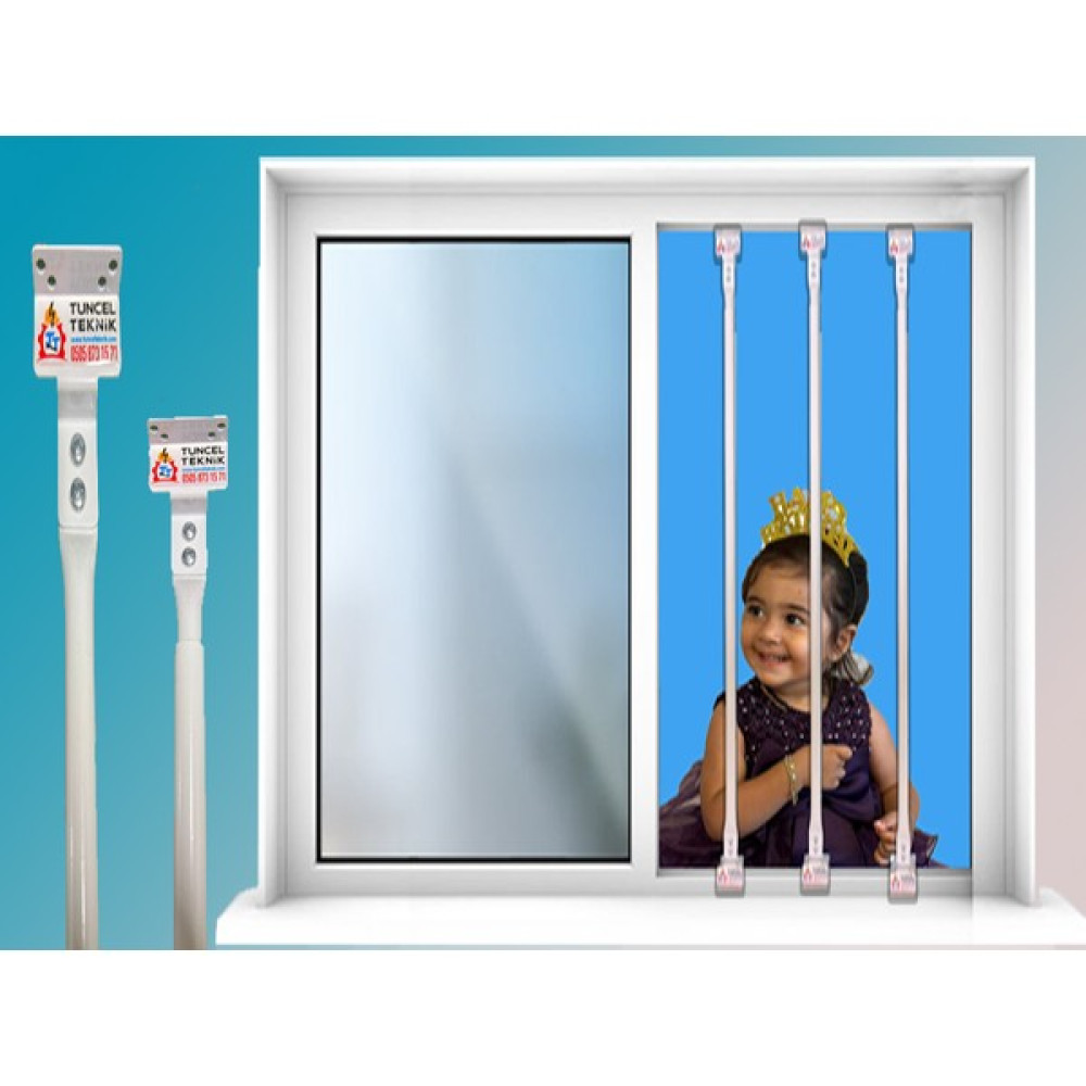 Tuncel Teknik Pencere Güvenlik Bariyeri-Boyu Ayarlanabilir Korkuluk (80-130 cm ) - 4 ADET BARİYER Bebek Güvenlik Fiyatı