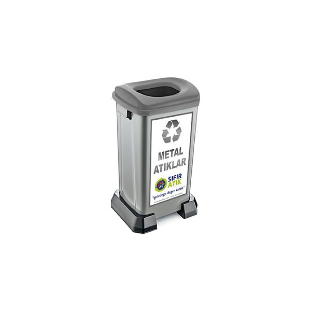 Tuncel Teknik Sıfır Atık Çöp Kovası 50 Litre-Metal Atık Ofis Çöp Kutusu Fiyatı