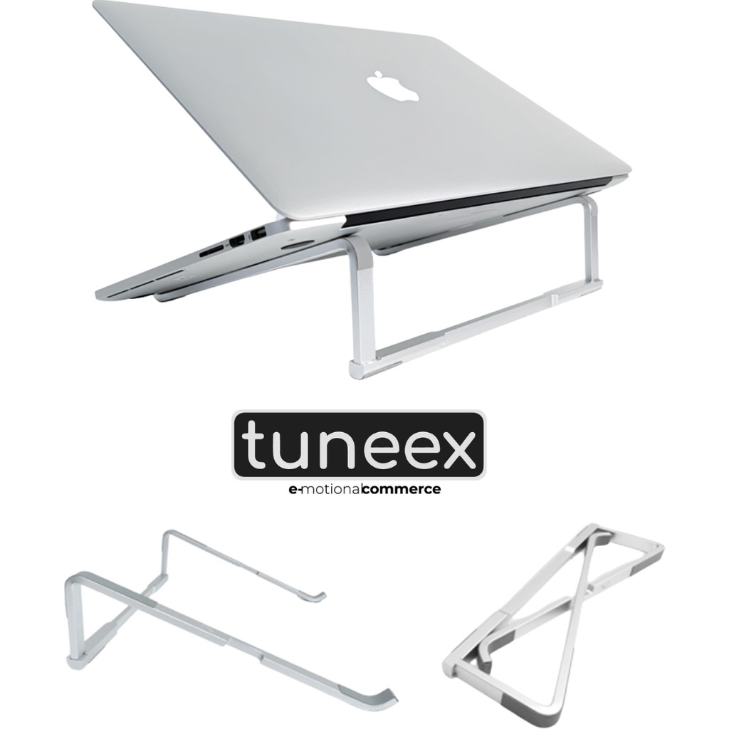 Tuneex Verimly Ultra Hafif Katlanır Tüm Modellerle Uyumlu Laptop Standı Macbook Notebook Bilgisayar Standı - Siyah - 1x1 Diğer Fiyatı
