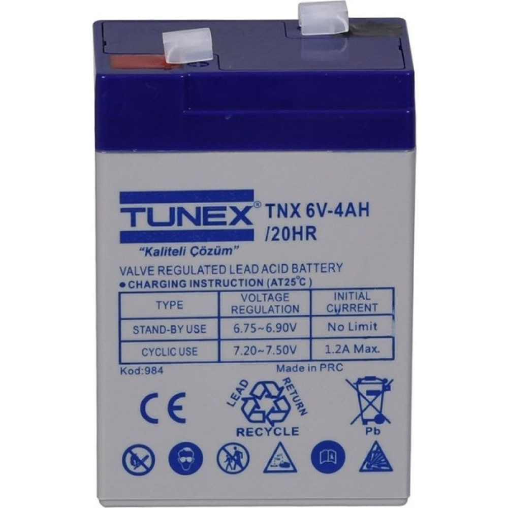 Tunex 6V 4A 0,67 kg Kuru Bakımsız Akü (70*48*100*106 Mm) TNX-6V4A Akü Fiyatı