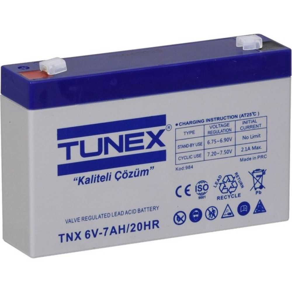 Tunex 6V 7A 1,08 kg Kuru Bakımsız Akü (151*35*94*100 Mm) TNX-6V7A Oto Boyaları Fiyatı