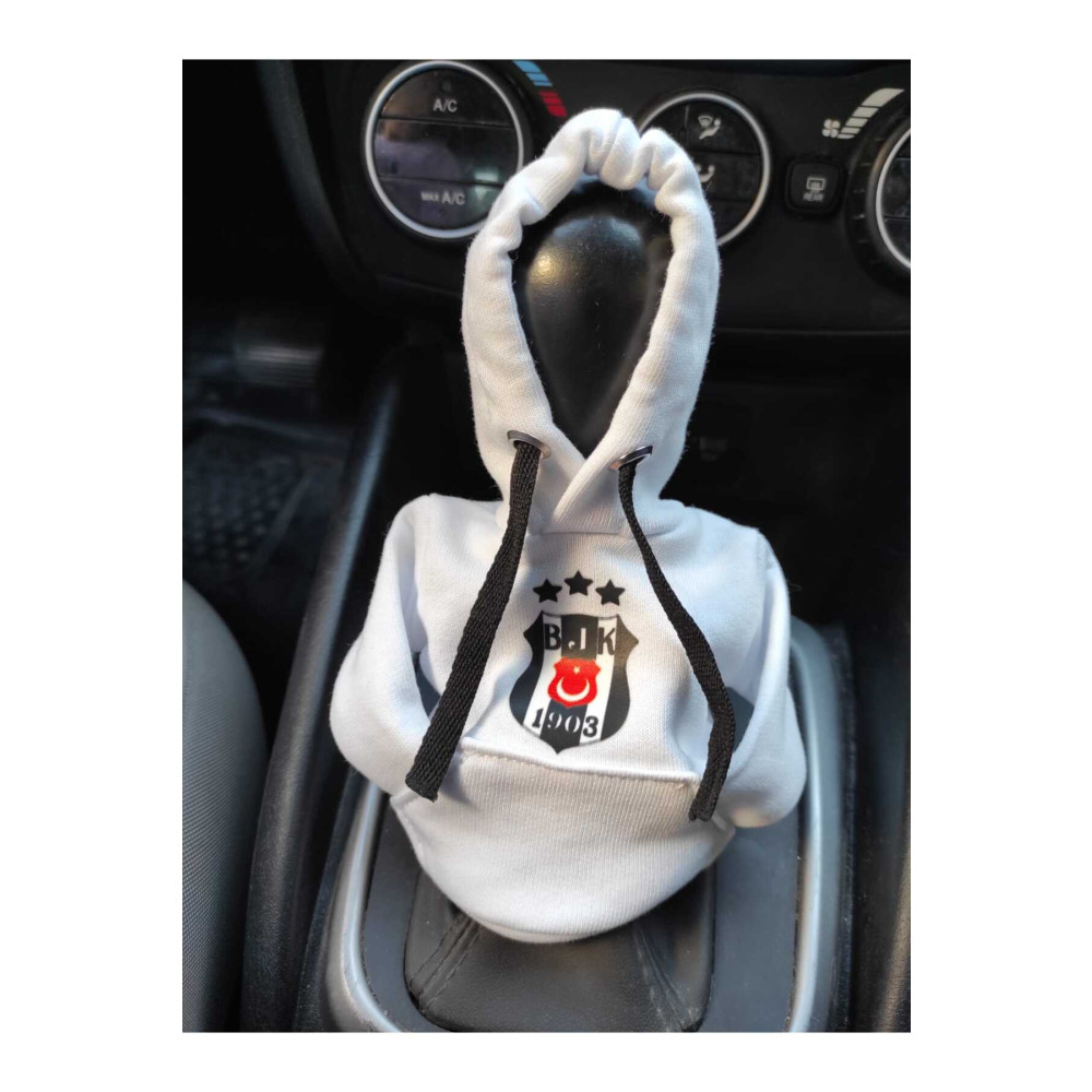 tuningxperience Logo Baskılı Vites Kılıfı Kapşonlu Sweatshirt Geçirmeli Vites Topuzu Kılıfı Beyaz Logolu Oto Koltuk Kılıfı Fiyatı