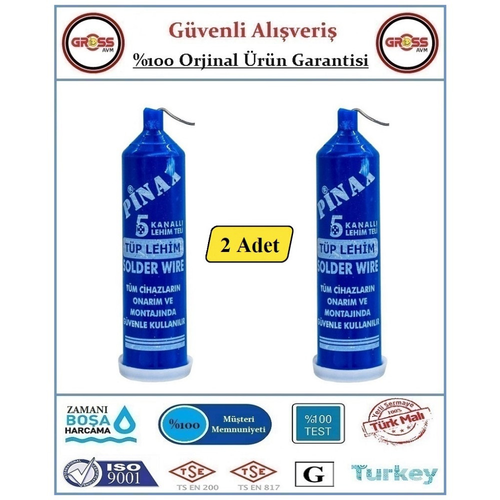 Tüp Lehim Teli - 5 Kanallı - 1,2 mm - 2 Adet Lehim & Havya Fiyatı