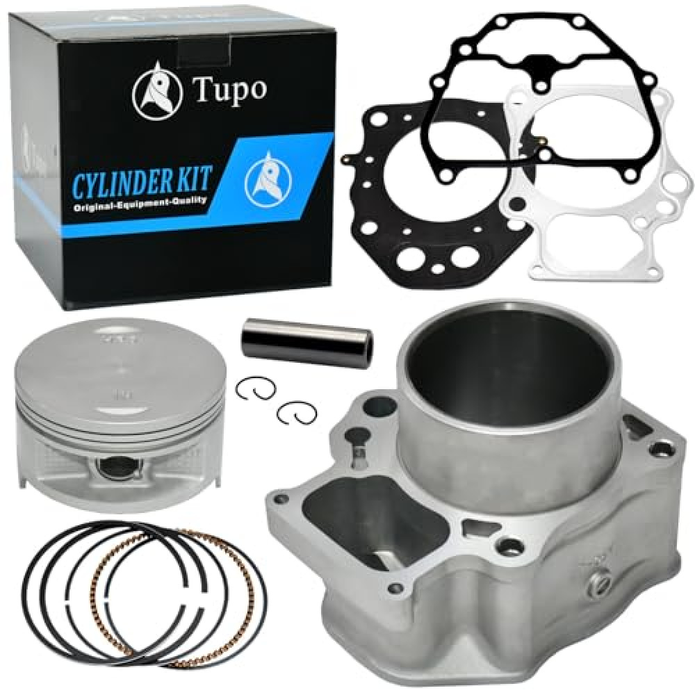 Tupo 420cc 86.5mm Cylinder Piston Ring Gasket Top End Rebuild Kit Compatible with Honda TRX420 Rancher 420 Rancher420 TRX 420 2007-2018, 12100-HP7-A00, 12191-HP5-601, 12251-HP7-A01