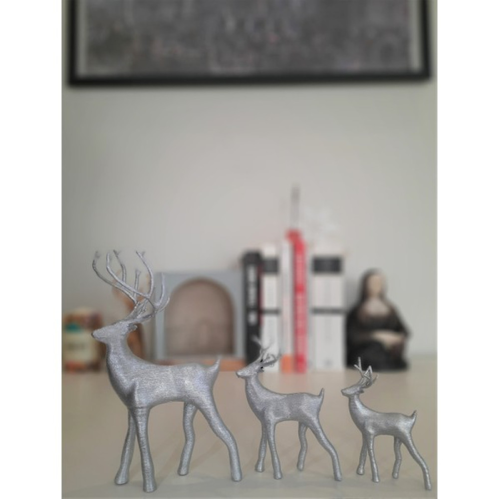 Turansoy Craft Geyik Figürü Biblo Seti 3'lü Set Gümüş Rengi Biblo Fiyatı