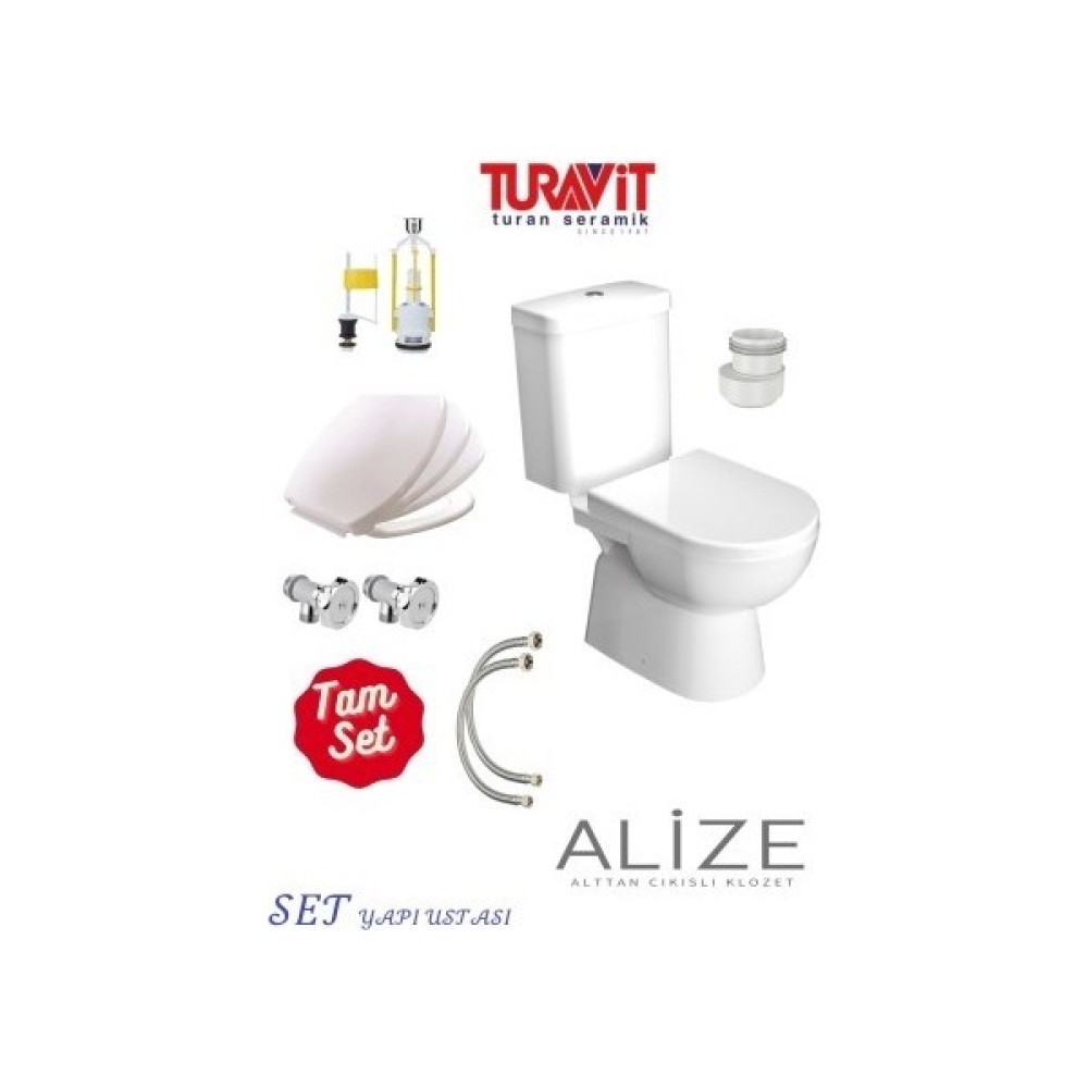 Turavit Alize Alttançıkışlı Klozet - Beyaz Klozet Fiyatı