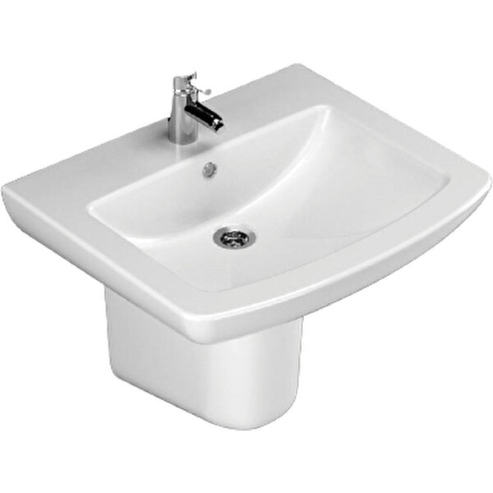 Turavit Plaza Yarım Ayak Lavabo 48,5 x 60 cm Lavabo Fiyatı
