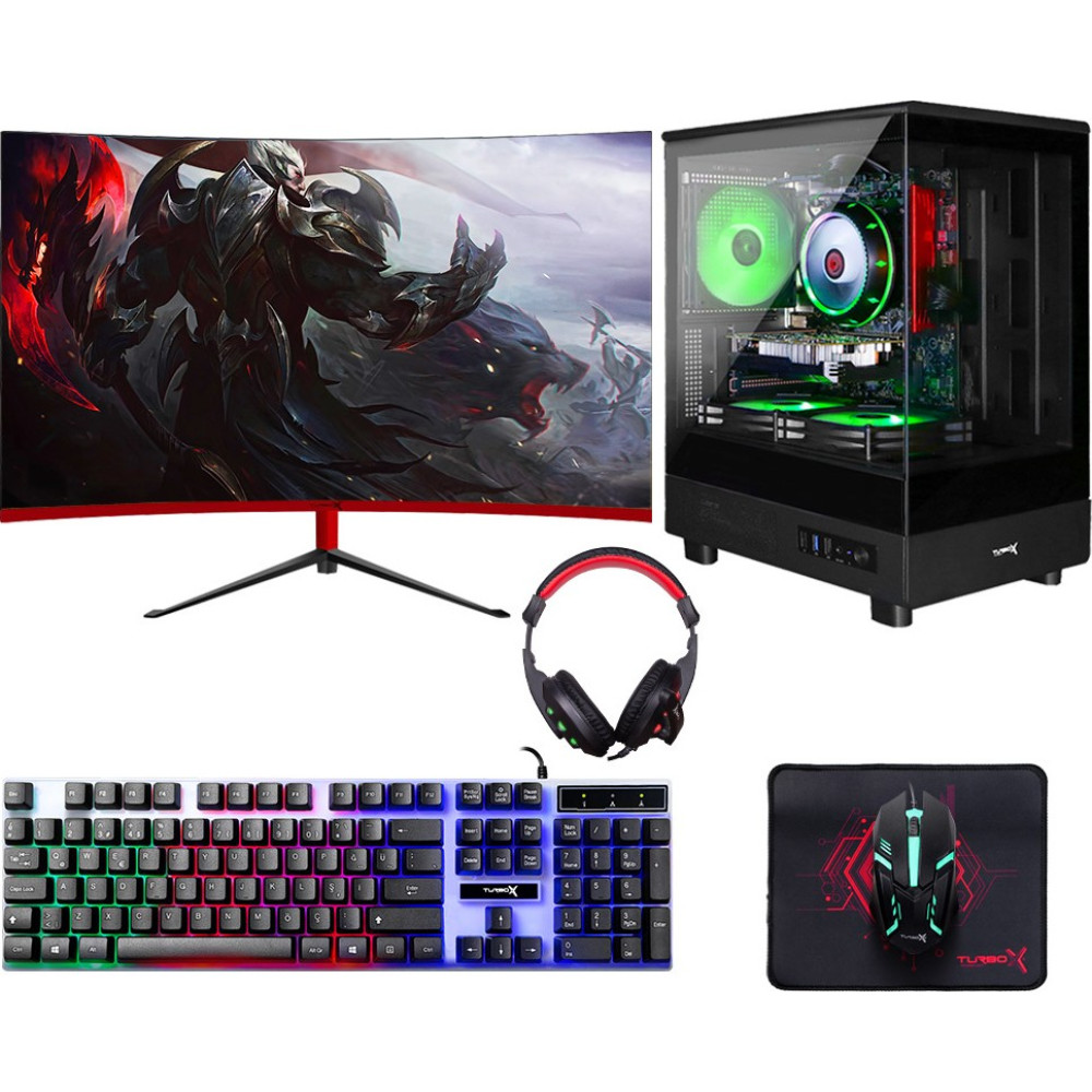 Turbox TX6076 I7 4770 16GB Ram 512GB SSD 8gb RX580 23.6 Curved Oyun Hazır Sistem - Masaüstü Bilgisayar Fiyatı