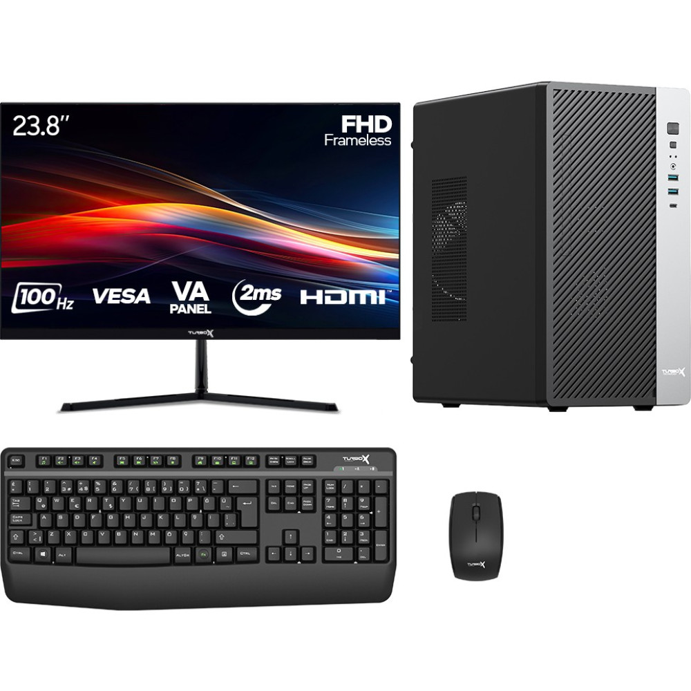 Turbox TX6681 I5 4440 16GB Ram 256GB SSD 23.8 Inç Monitör Masaüstü Ofis Hazır Sistem - FreeDos - İşletim Sistemi Masaüstü Bilgisayar Fiyatı