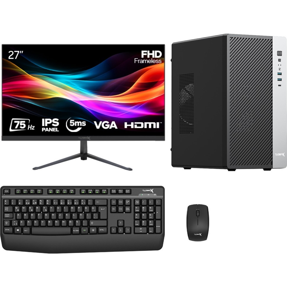 Turbox TX9005 Ultra 5 225F 16GB Ddr5 512GB Nvme 2gb GT730 Gddr5 27 Inç Fhd Monitör Ofis Oem Paket Masaüstü Bilgisayar Fiyatı