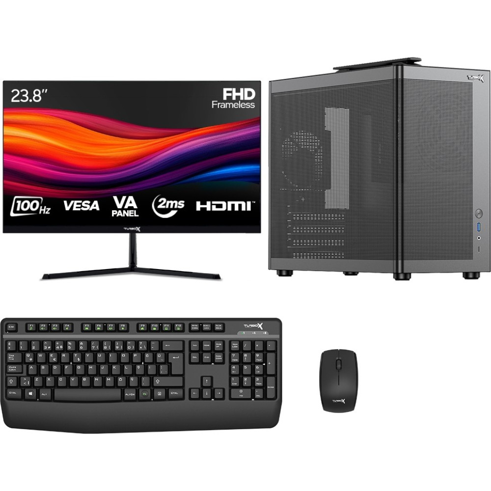 Turbox TX9098 Ultra 5 225F 16GB Ddr5 256GB Nvme 2gb GT730 Gddr5 23.8 Inç Fhd Monitör Ofis Oem Paket Masaüstü Bilgisayar Fiyatı