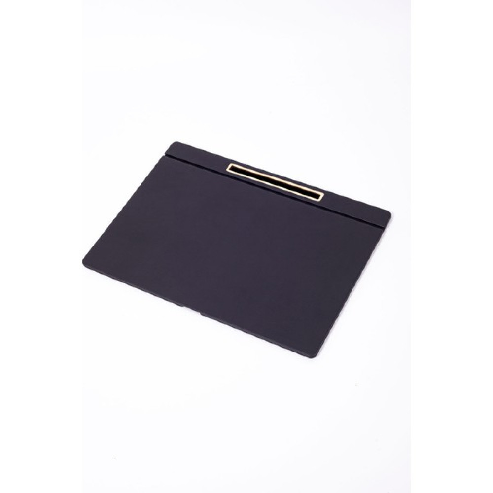 Turgut Office Deri Kapaklı Masa Sümeni Düz Siyah Gold Detaylı 50X35CM - Diğer - Tek Beden Sümen Takımı Fiyatı