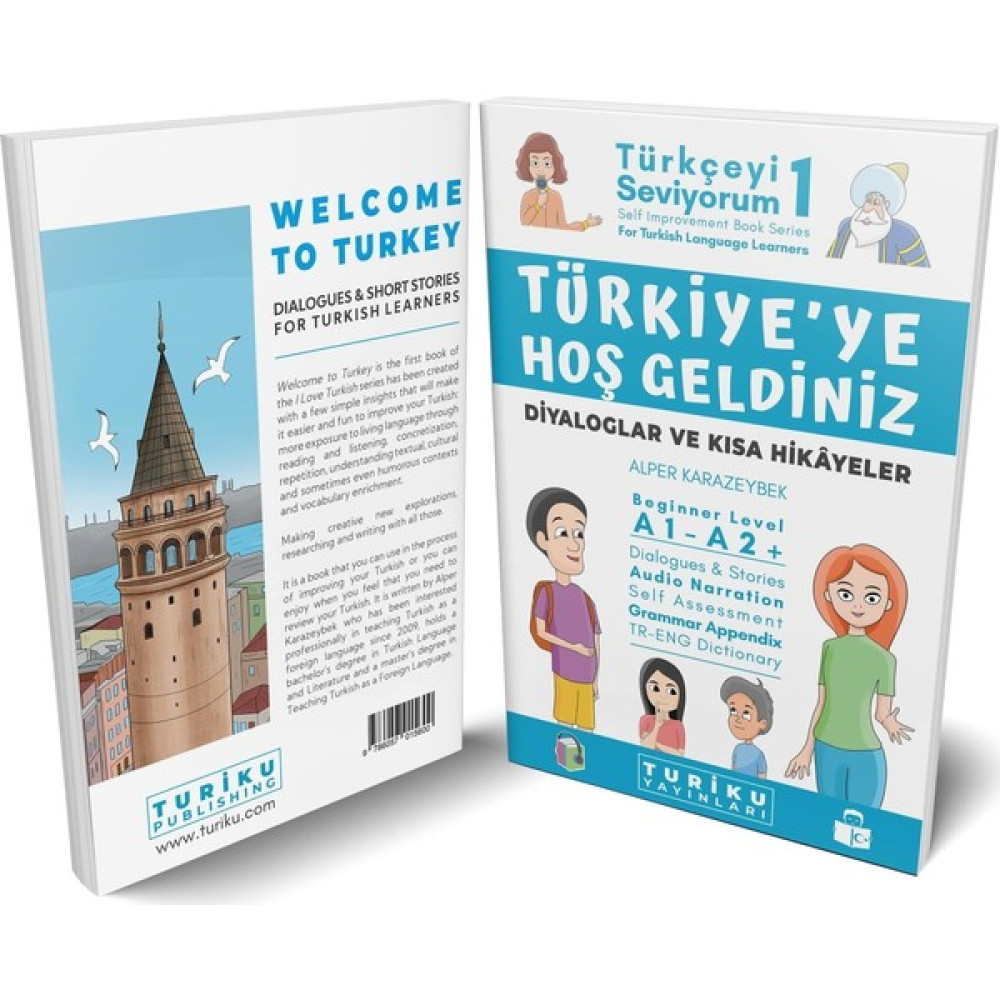 Turiku Yayınları Türkiye'ye Hoş Geldiniz, Yabancılar Için Türkçe Diyaloglar ve Hikayeler (Welcome To Turkey Dialogues Short Stories, Turkish For F... Yabancı Dil Öğretici Kitaplar ve Eğitim Setleri Fiyatı
