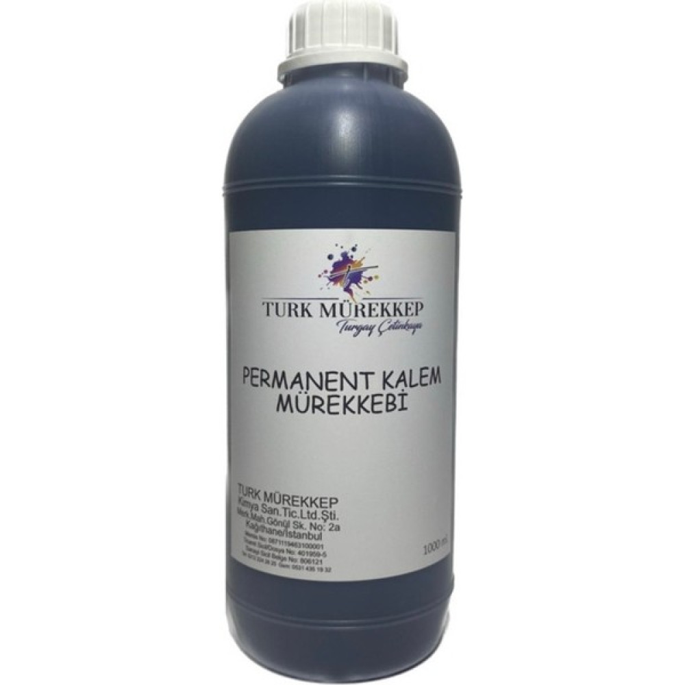 Turk Mürekkep Permanent Kalem Mürekkebi Siyah 1000 Ml. Kalem Kartuşu & Mürekkebi Fiyatı