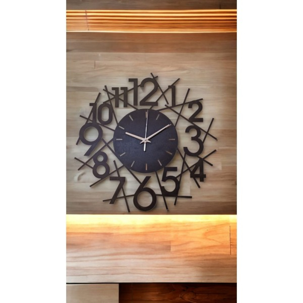 Türk Rakamlı Dekoratif Şık Modern Duvar Saati 3 mm Mdf Siyah 40X40 & 50X50 cm - 50 x 50 cm Dekoratif Saat Fiyatı