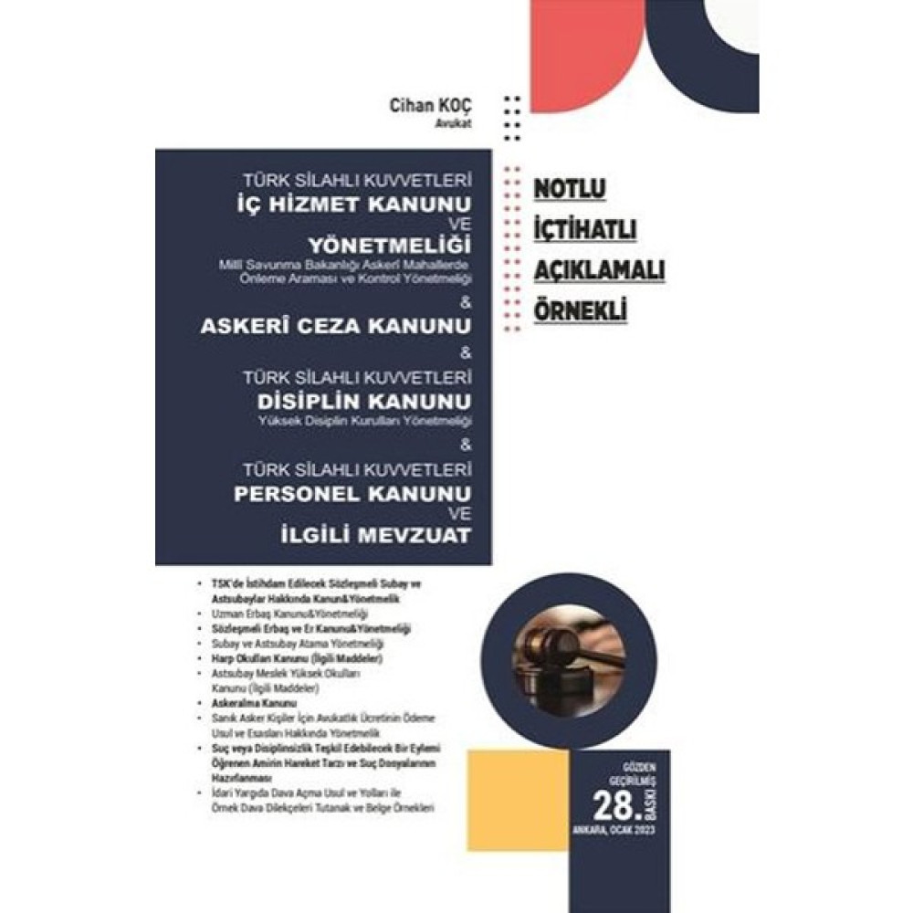 Türk Silahlı Kuvvetleri Iç Hizmet Kanunu ve Yönetmeliği Cihan Koç 2023 Devlet Personel Hukuku Fiyatı