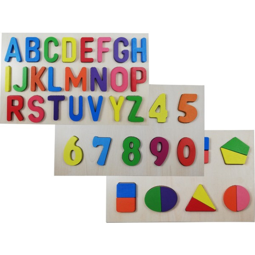 Türk Toys Ahşap 3 in 1 Alfabe-Sayılar-Geometri Puzzle Bebek Oyuncakları Fiyatı