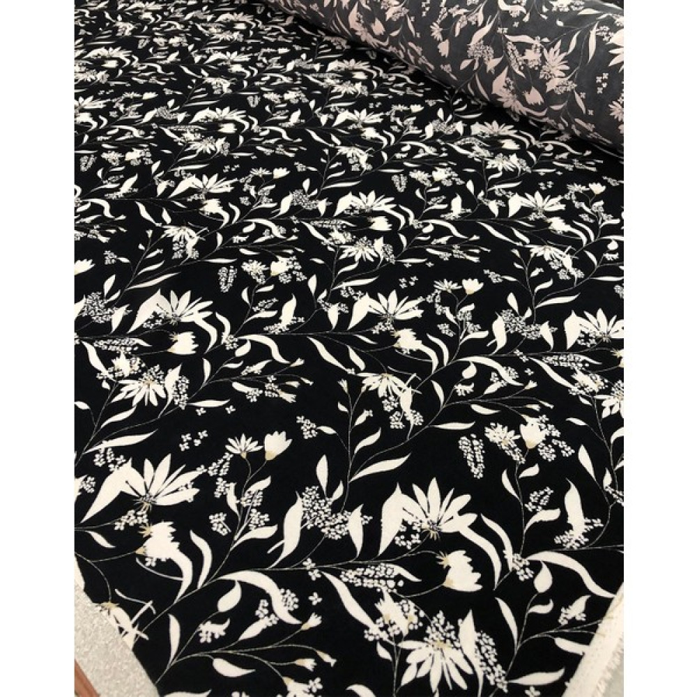 Türkanlarhome Çift En Maroken Viskon Metre Kumaşlar ( Elbise-Etek-Bluz-Gömlek-Pareo-Kimono-Şalvar ) - 100 cm - 140 cm - BK (SİYAH) Kumaşlar Fiyatı