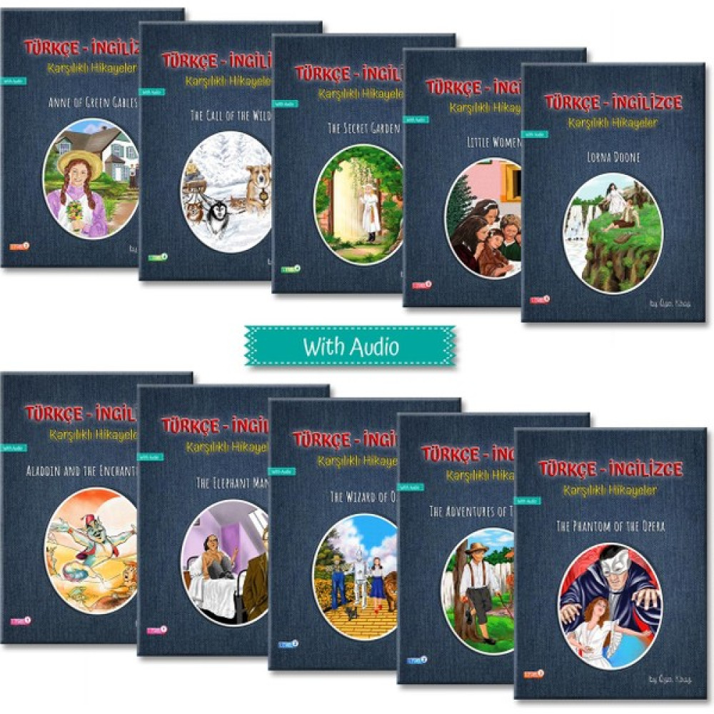 Türkçe - İngilizce Karşılıklı Hikayeler 10 Kitap Edebiyat Fiyatı