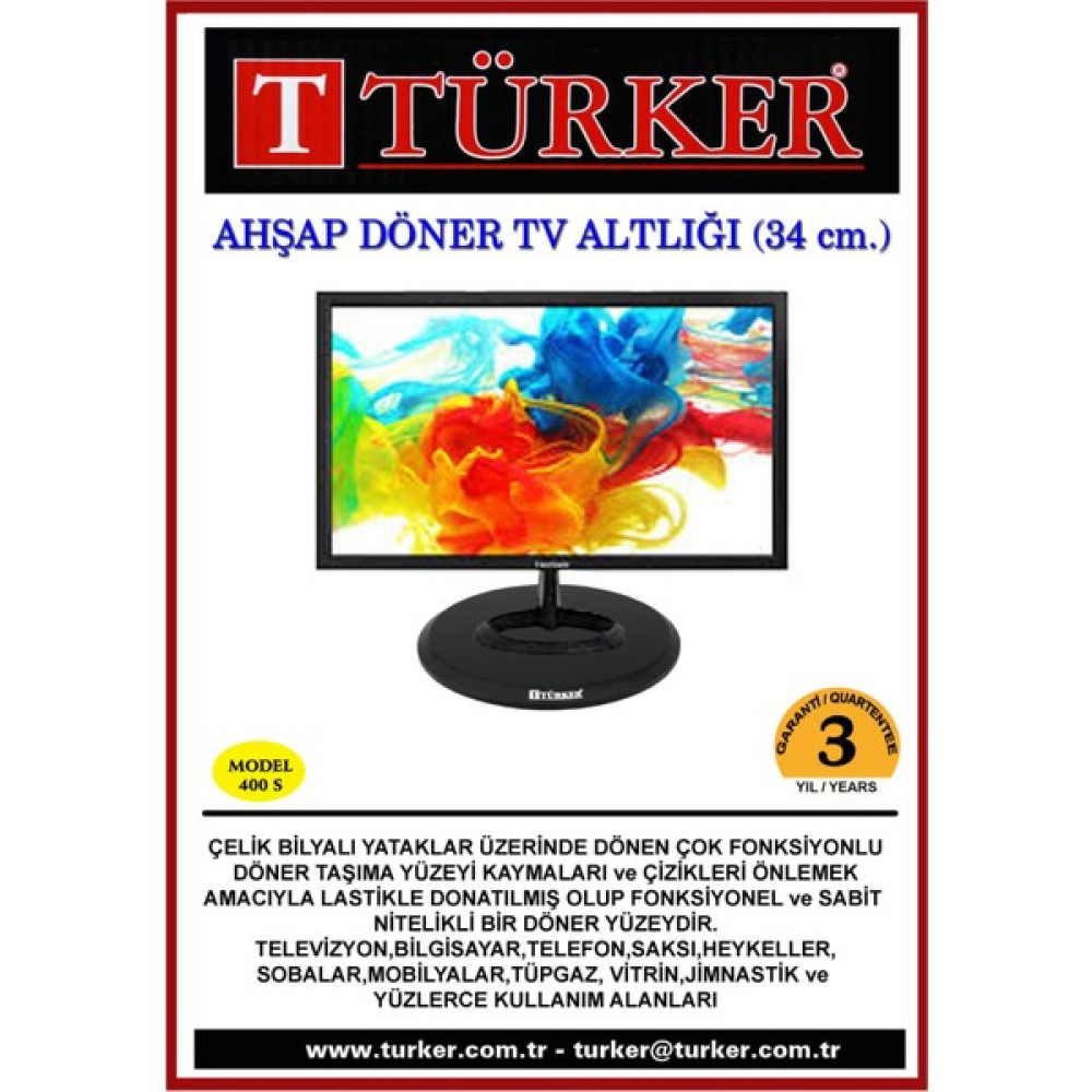 Türker İmalat Tv Döner Atlik - Siyah Tv Ünitesi / Sehpası Fiyatı