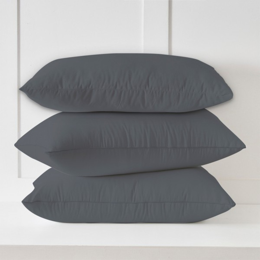 Türker Pamuklu Kumaştan Flaplı Yastık Kılıfı (2 Adet) 50 x 70 cm - Antrasit Gri - ADET Yastık Kılıfı Fiyatı