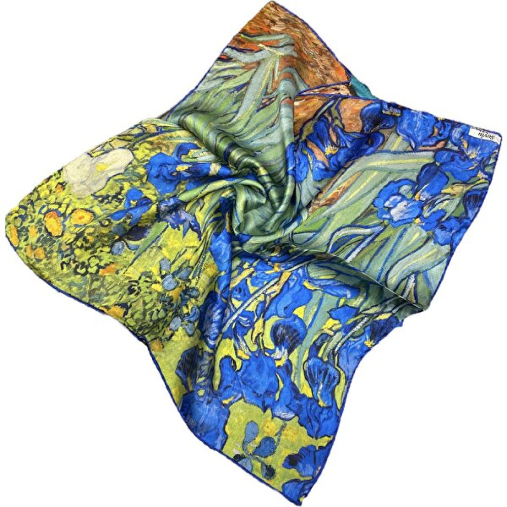 Turkish Silk Store Van Gogh Irisler Ipek Bandana Fular Eşarp Fiyatı