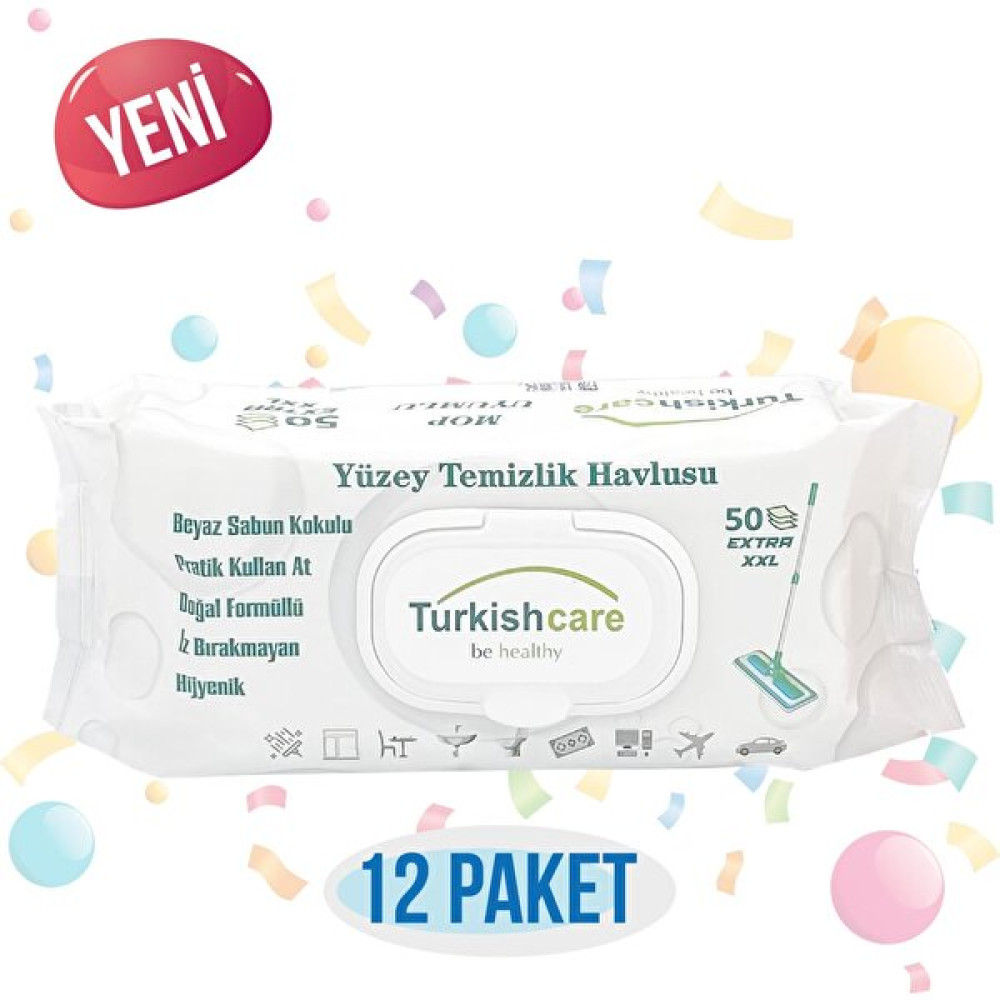 Turkishcare 12 Li Yüzey Temizlik Havlusu 50 Pcs Parlatıcı ve Temizleyiciler Fiyatı