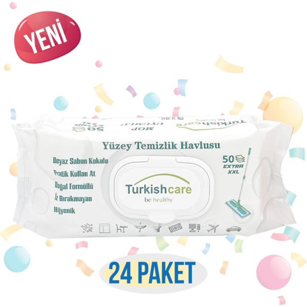 Turkishcare 24 Lü Yüzey Temizlik Havlusu 50 Pcs Parlatıcı ve Temizleyiciler Fiyatı