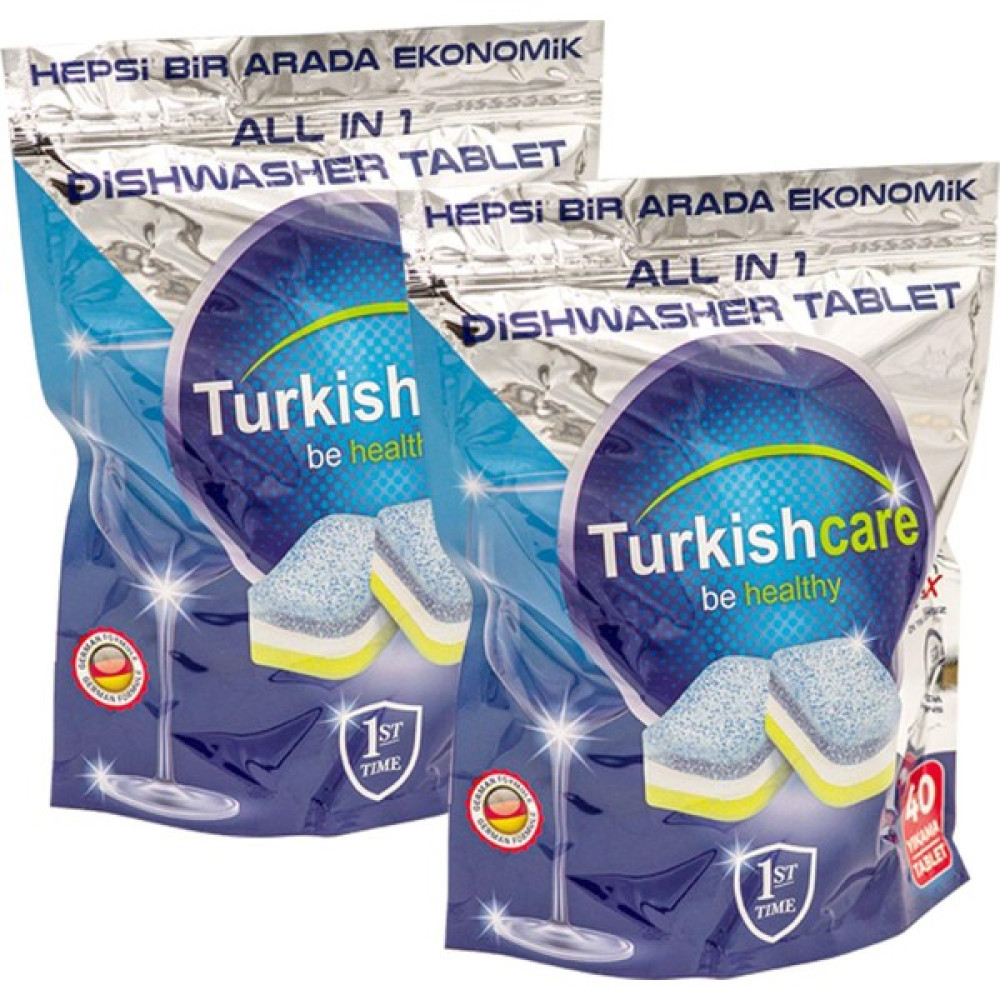Turkishcare 2li Premium Hepsi Bir Arada Ekonomik Bulaşık Deterjanı 40 Tablet Bulaşık Yıkama Fiyatı