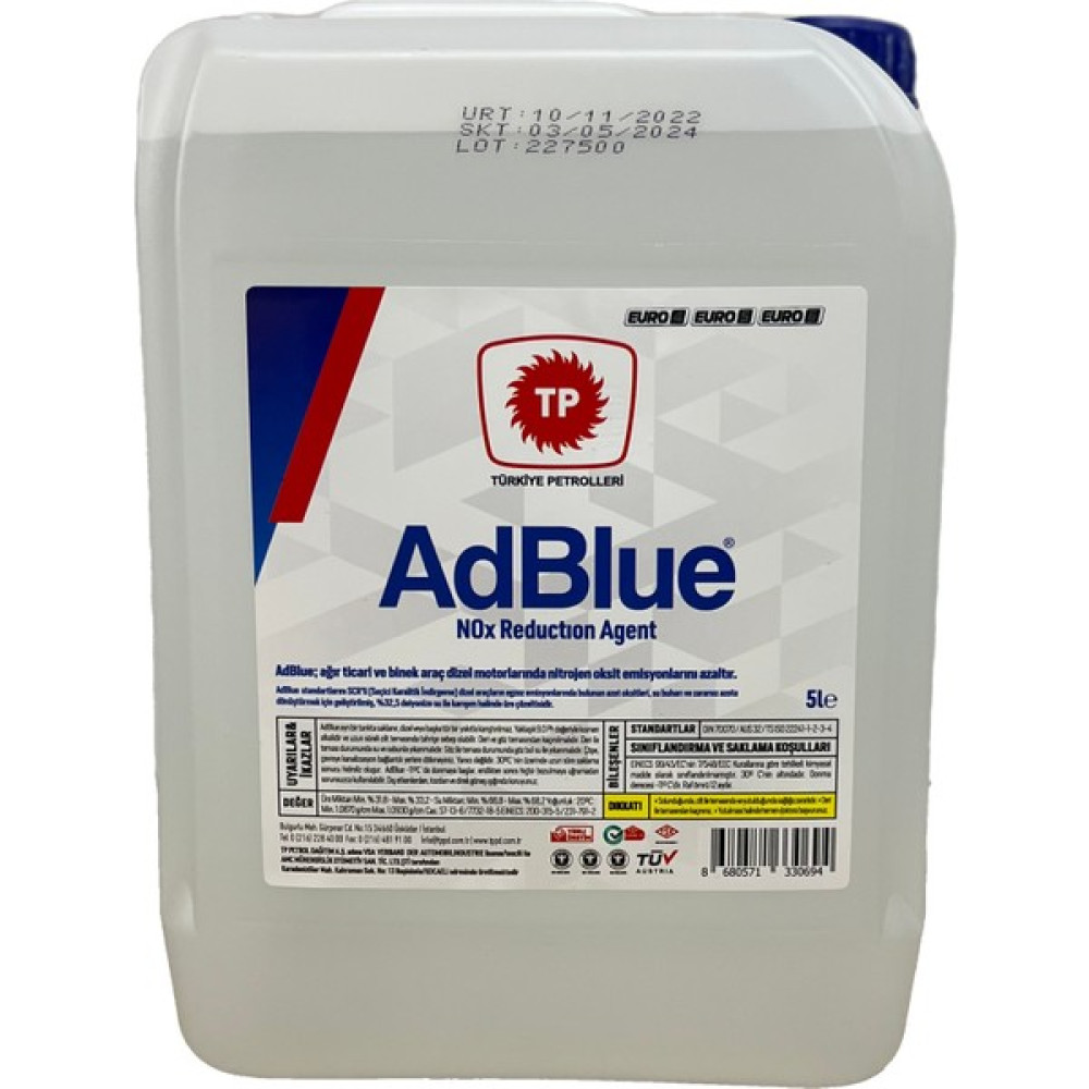 Türkiye Petrolleri Adblue 5 Litre Dizel Egzoz Sıvısı Motor Yağı & Katkıları Fiyatı