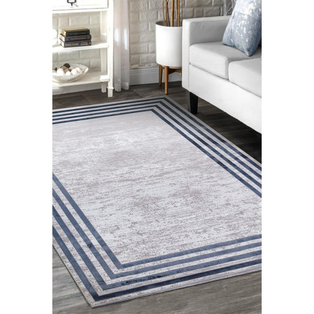 Türkmen Halı Saten Bambu Makinede Yıkanabilir Salon-Oturma Ve Hol Halısı Türkmen Halı Poem Pm04 Bej - 160 x 230 cm - Mavi Salon Halısı Fiyatı
