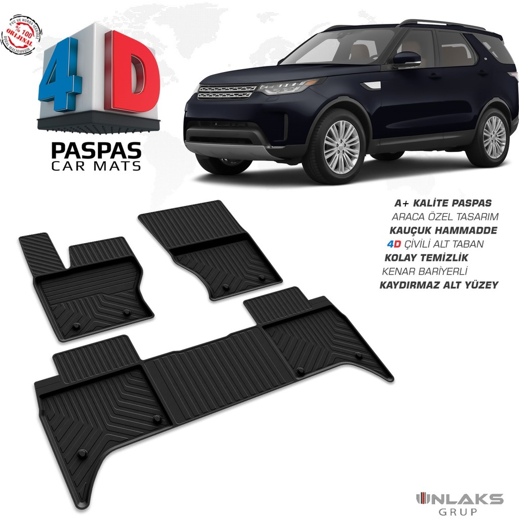 Türkmen Land Rover Discovery 5 - 4d Havuzlu Paspas 2017 ve Üzeri - Siyah Araca Özel Paspaslar Fiyatı
